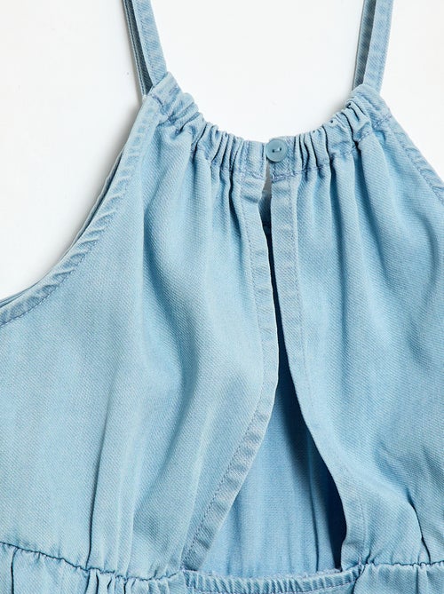 Vestito a tinta unita con spalline e balze - Kiabi