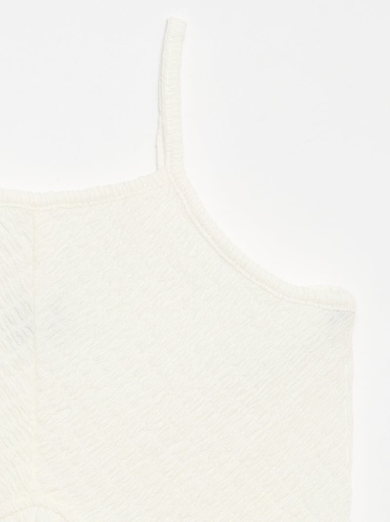 Vestito a tinta unita con spalline sottili Bianco - Kiabi