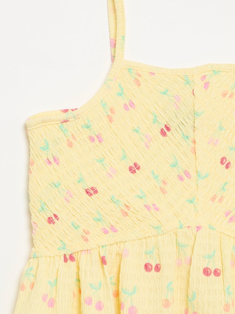 Vestito a tinta unita con spalline sottili Giallo - Kiabi