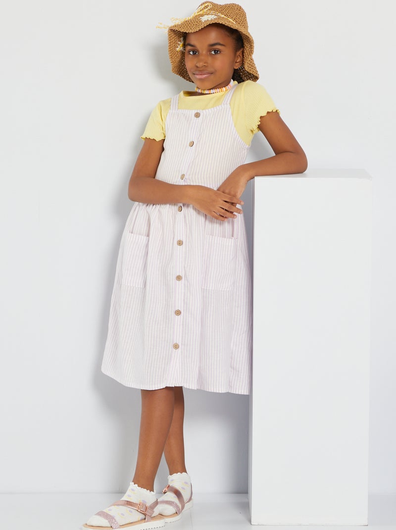 Vestito abbottonato con motivi BIANCO - Kiabi