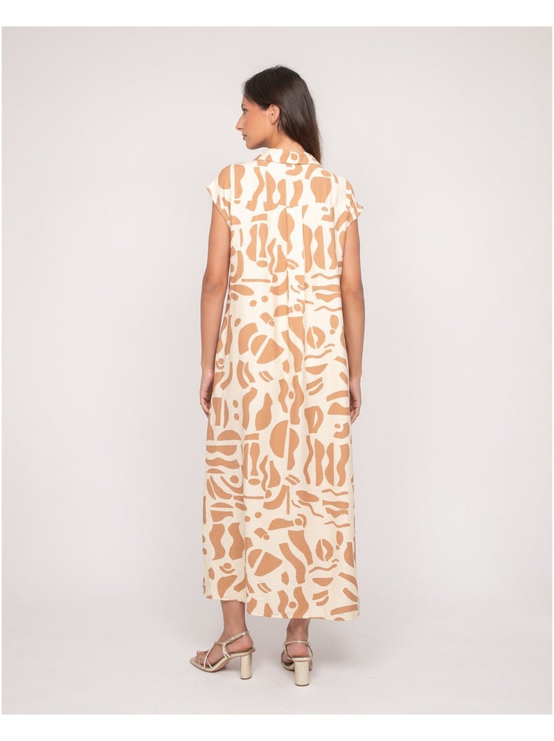 Vestito abbottonato lungo senza maniche ISALINE Beige - Kiabi