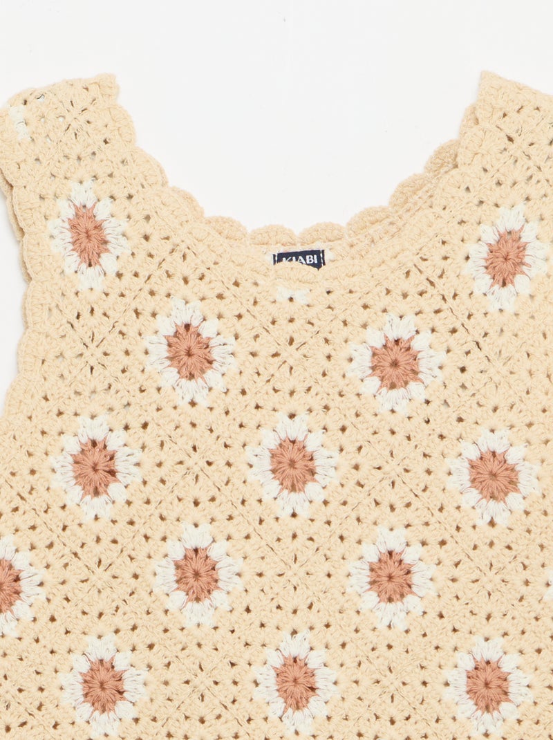 Vestito all'uncinetto con motivo Beige - Kiabi