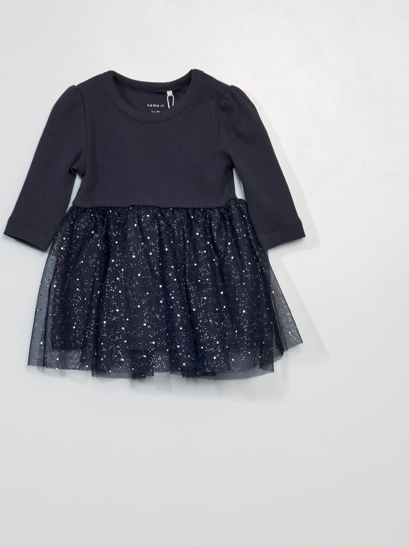 Vestito bimateriale con tulle 'name it' BLU - Kiabi