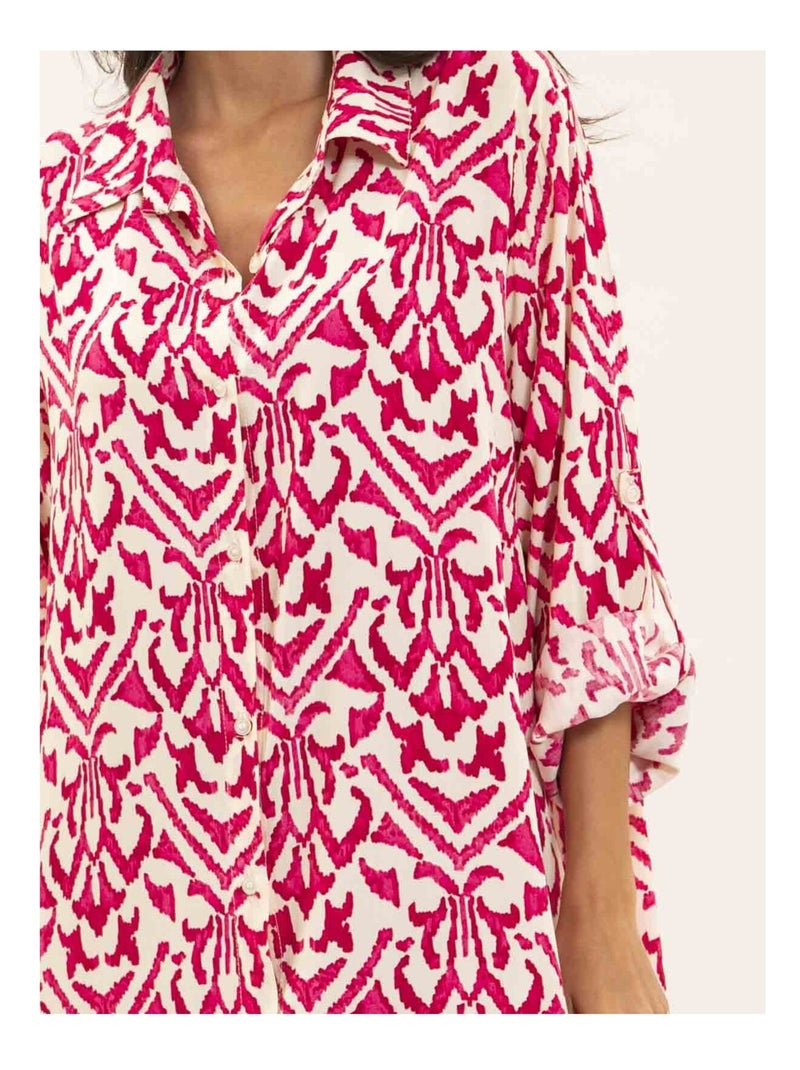 Vestito camicia con motivi IRVINIE Rosa - Kiabi