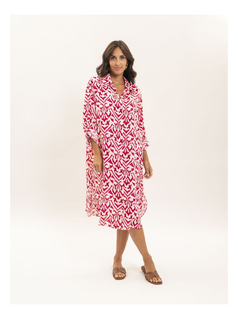 Vestito camicia con motivi IRVINIE Rosa - Kiabi