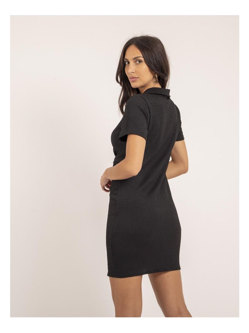 Vestito camicia corto IRIKI Nero - Kiabi
