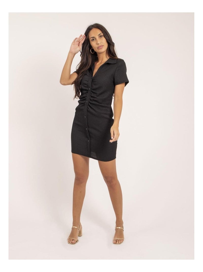Vestito camicia corto IRIKI Nero - Kiabi