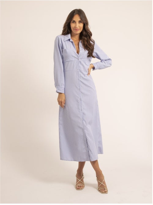 Vestito camicia lungo a righe IRNA - Kiabi