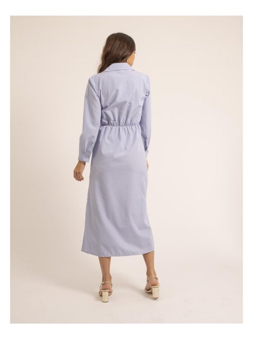 Vestito camicia lungo a righe IRNA - Kiabi