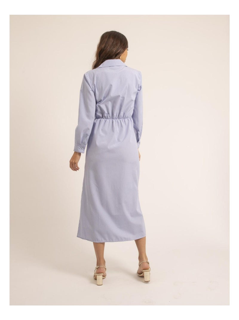 Vestito camicia lungo a righe IRNA Blu - Kiabi