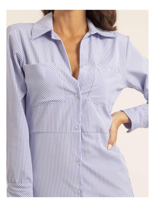 Vestito camicia lungo a righe IRNA - Kiabi