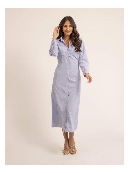 Vestito camicia lungo a righe IRNA - Kiabi