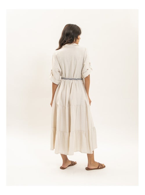 Vestito camicia lungo con cintura ITONIA - Kiabi