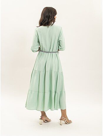 Vestito camicia lungo con cintura itonia