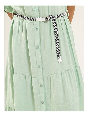 Vestito camicia lungo con cintura itonia