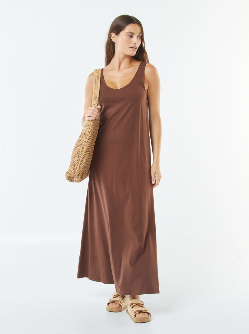 Vestito canotta lungo Marrone - Kiabi