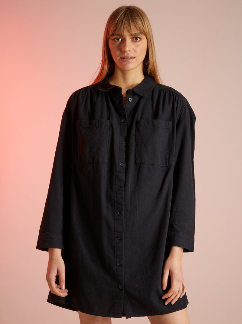 Vestito chemisier a quadri NERO - Kiabi