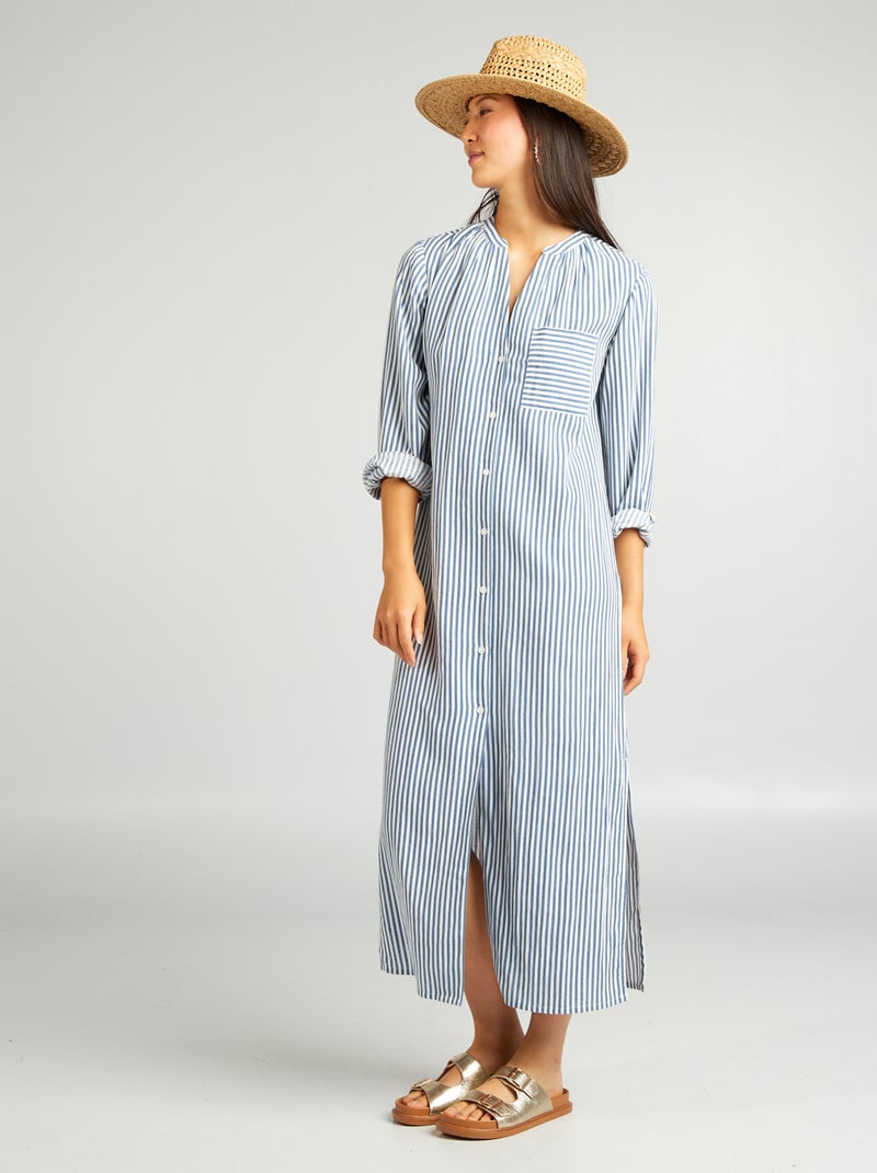 Vestito chemisier a righe BLU - Kiabi