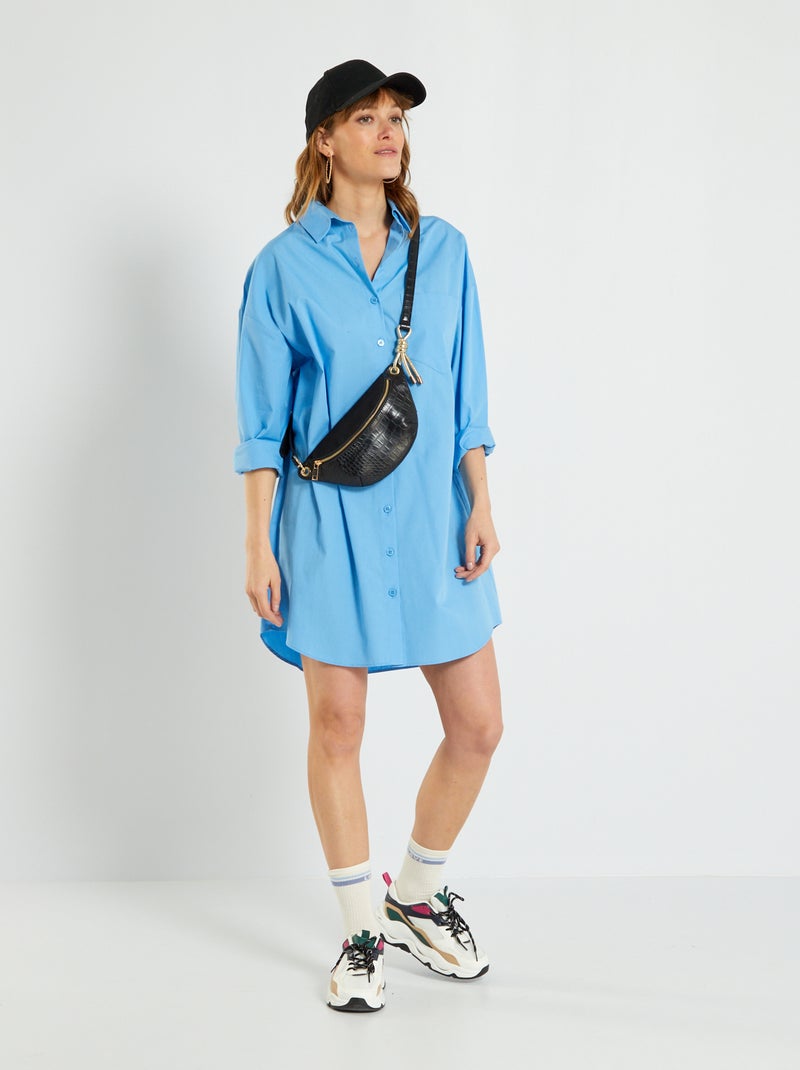Vestito chemisier blu azzurro - Kiabi