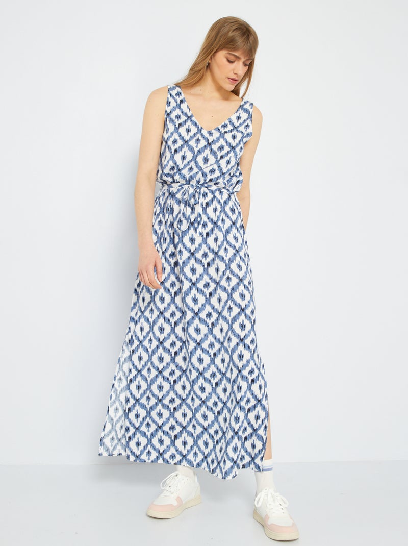 Vestito chemisier con cintura da annodare 'JDY' ikat - Kiabi