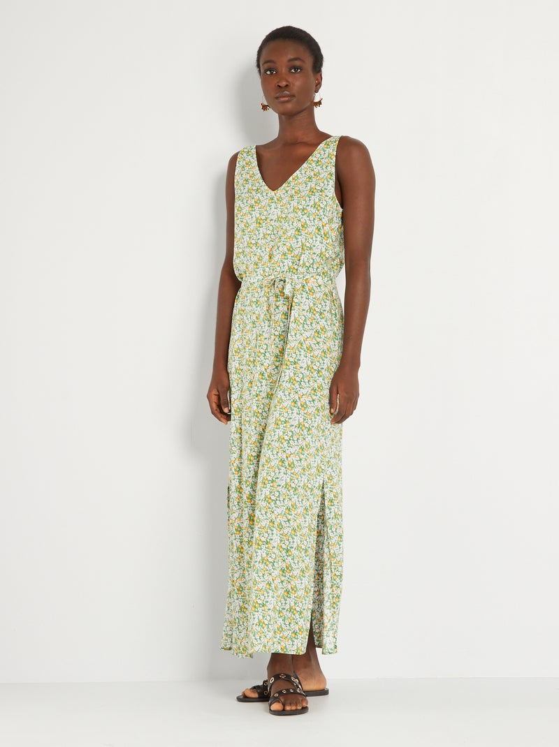 Vestito chemisier con cintura da annodare 'JDY' VERDE - Kiabi