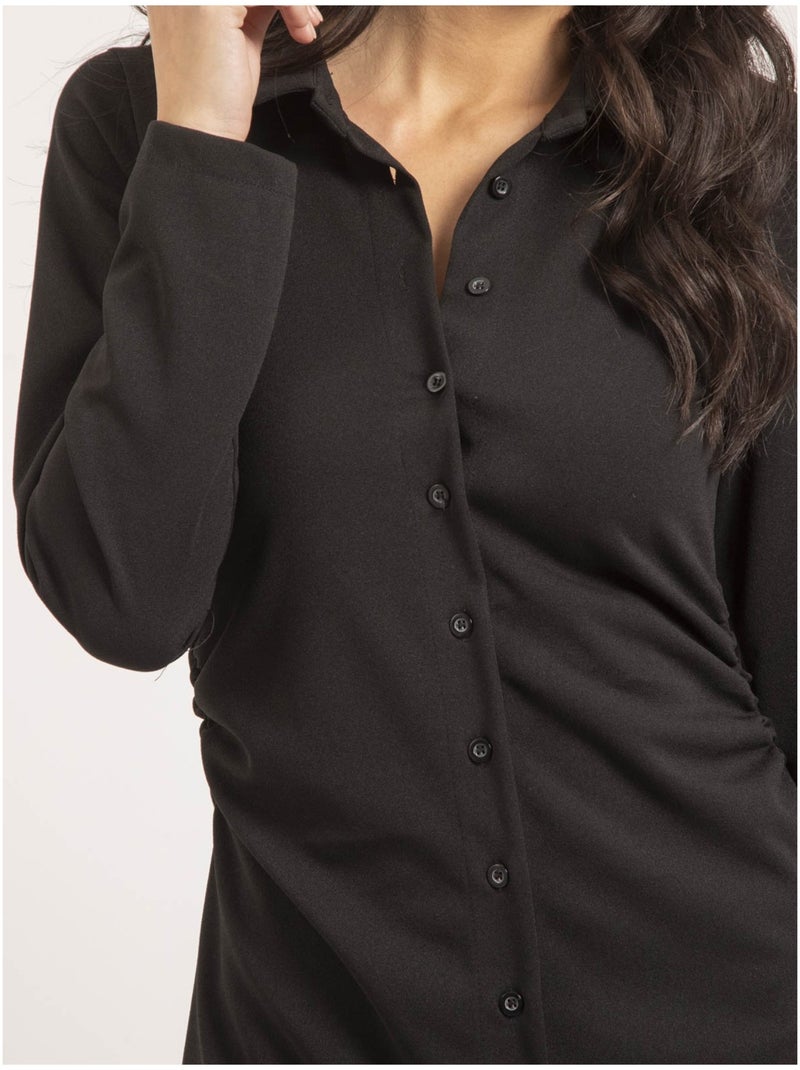 Vestito chemisier corto IRATIA Nero - Kiabi