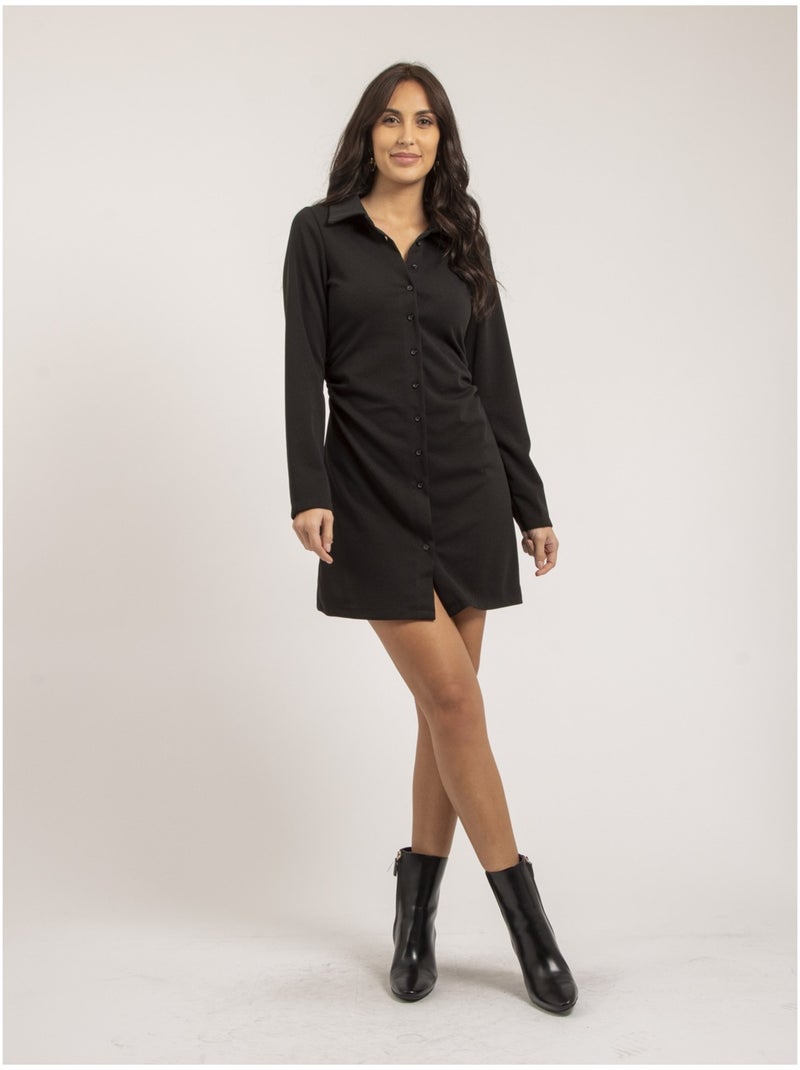 Vestito chemisier corto IRATIA Nero - Kiabi