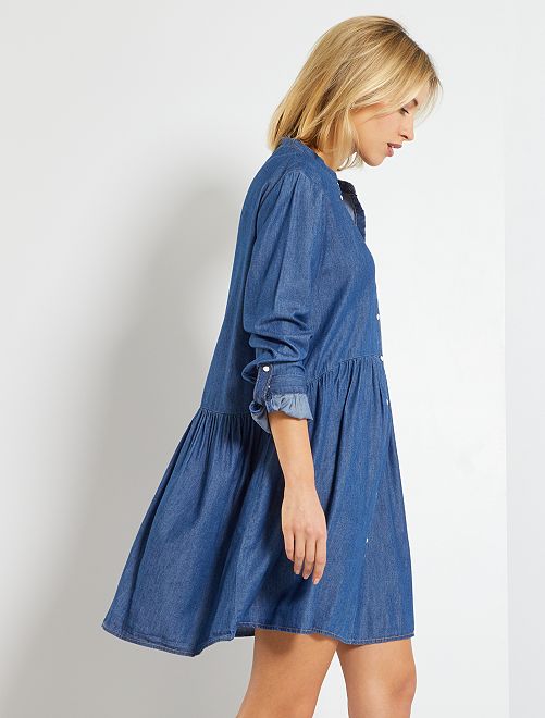 Vestito chemisier in jeans 'JDY' con collo alla coreana - denim - Kiabi -  35.00€