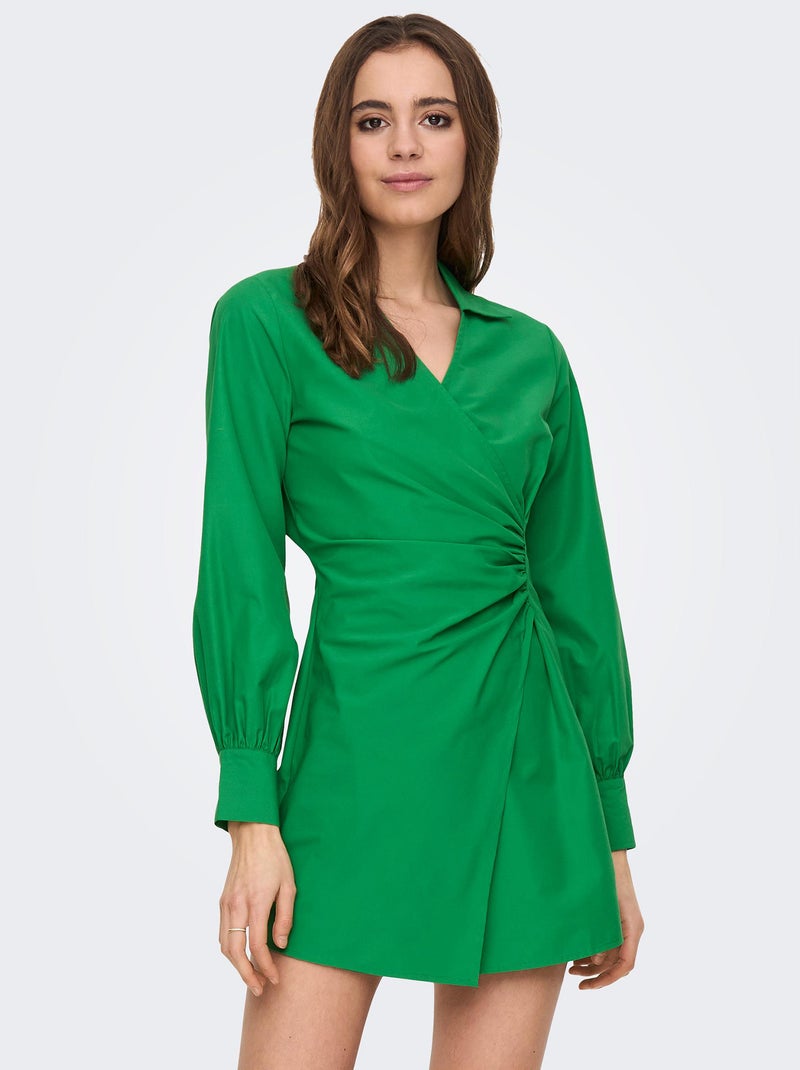 Vestito chemisier 'JDY' effetto portafoglio verde - Kiabi