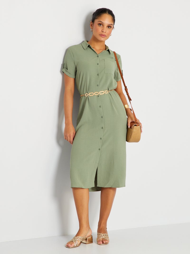 Vestito chemisier longuette 'JDY' KAKI Kiabi