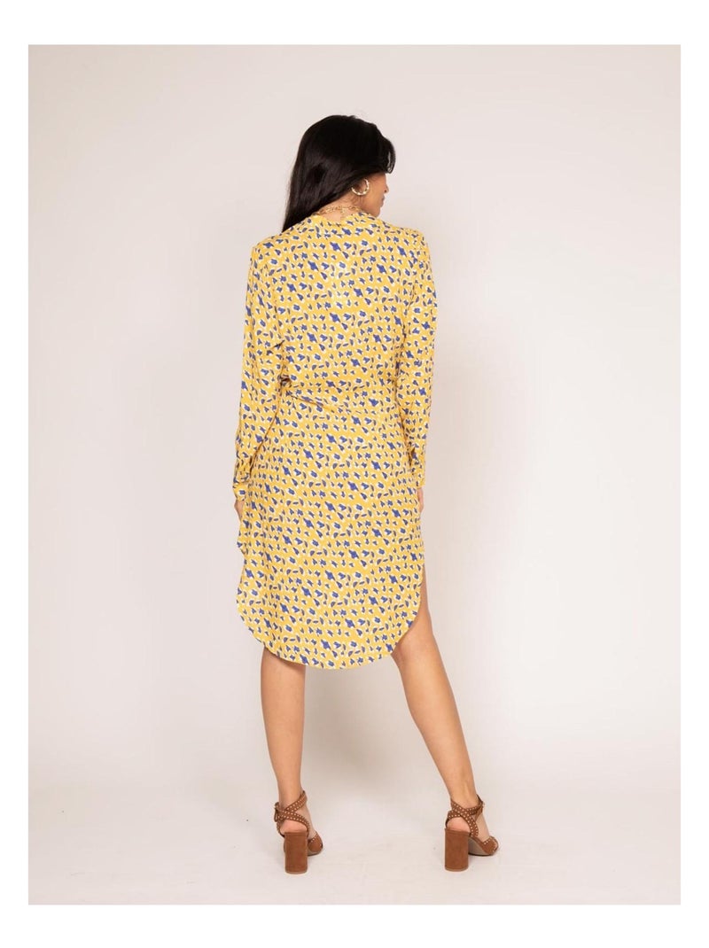 Vestito chemisier lungo con stampa IGIRL Giallo - Kiabi