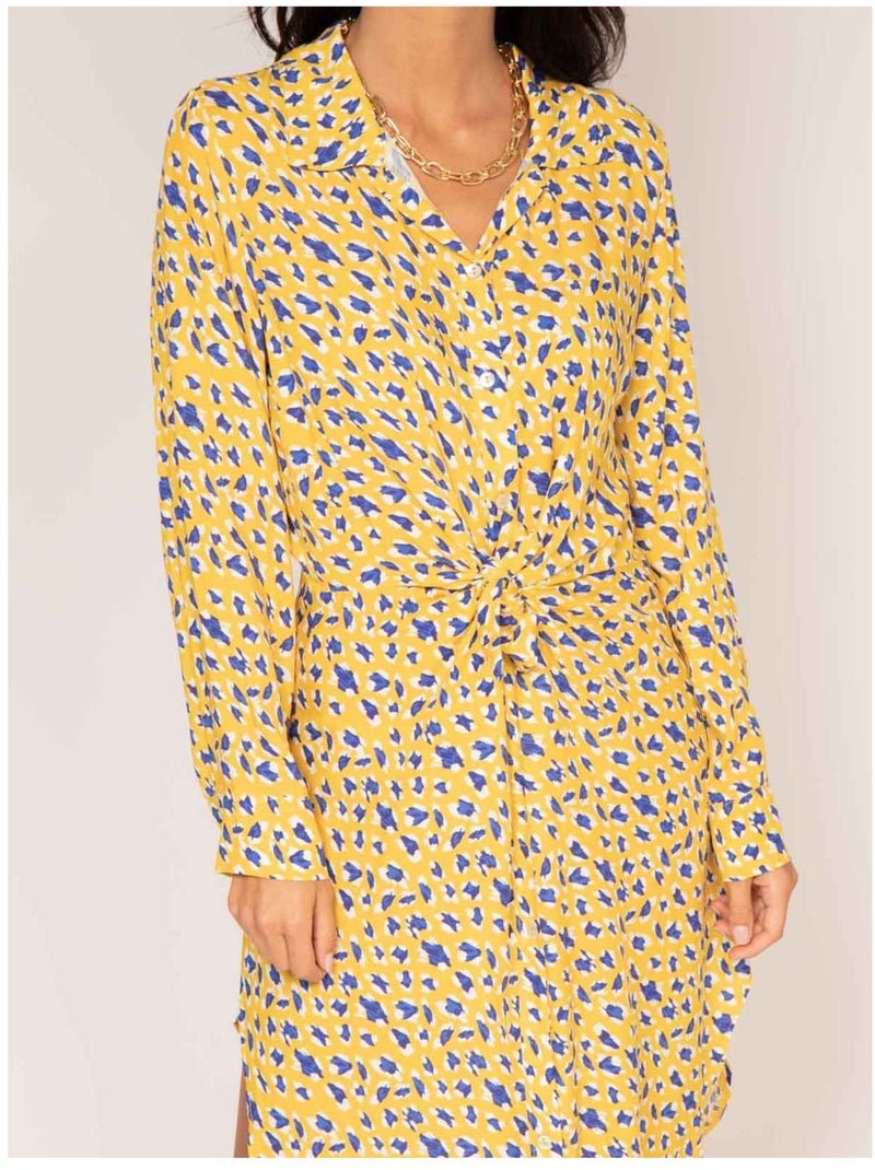 Vestito chemisier lungo con stampa IGIRL Giallo - Kiabi