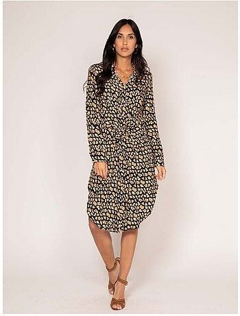 Vestito chemisier lungo con stampa IGIRL
