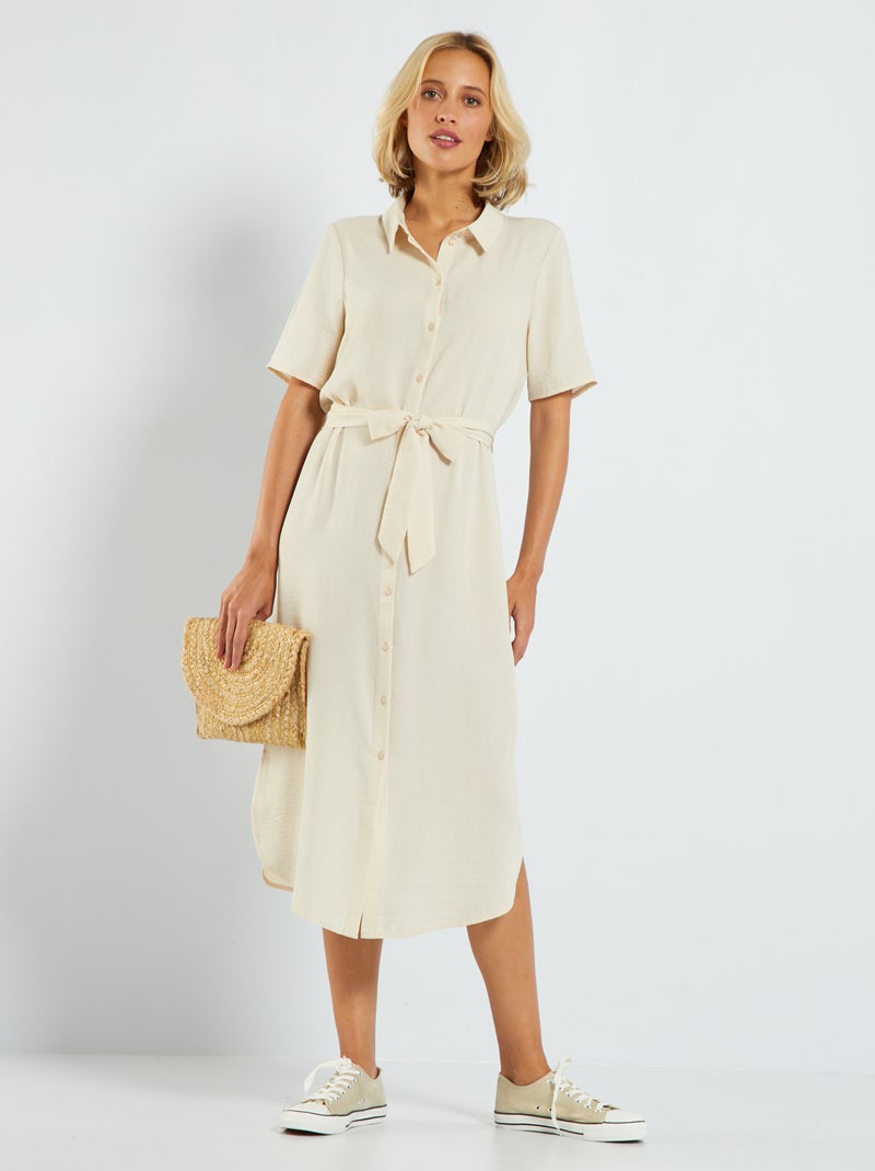 Vestito chemisier morbido 'JDY' BEIGE - Kiabi
