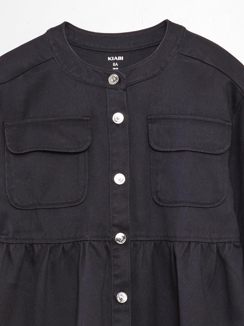Vestito con bottoni vestito a maniche lunghe - maniche lunghe NERO - Kiabi