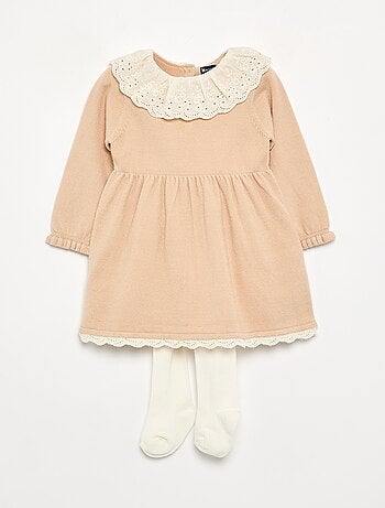 Vestito con collo Claudine + collant