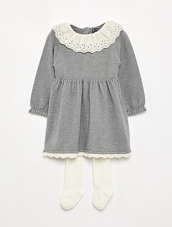 Vestito con collo Claudine + collant