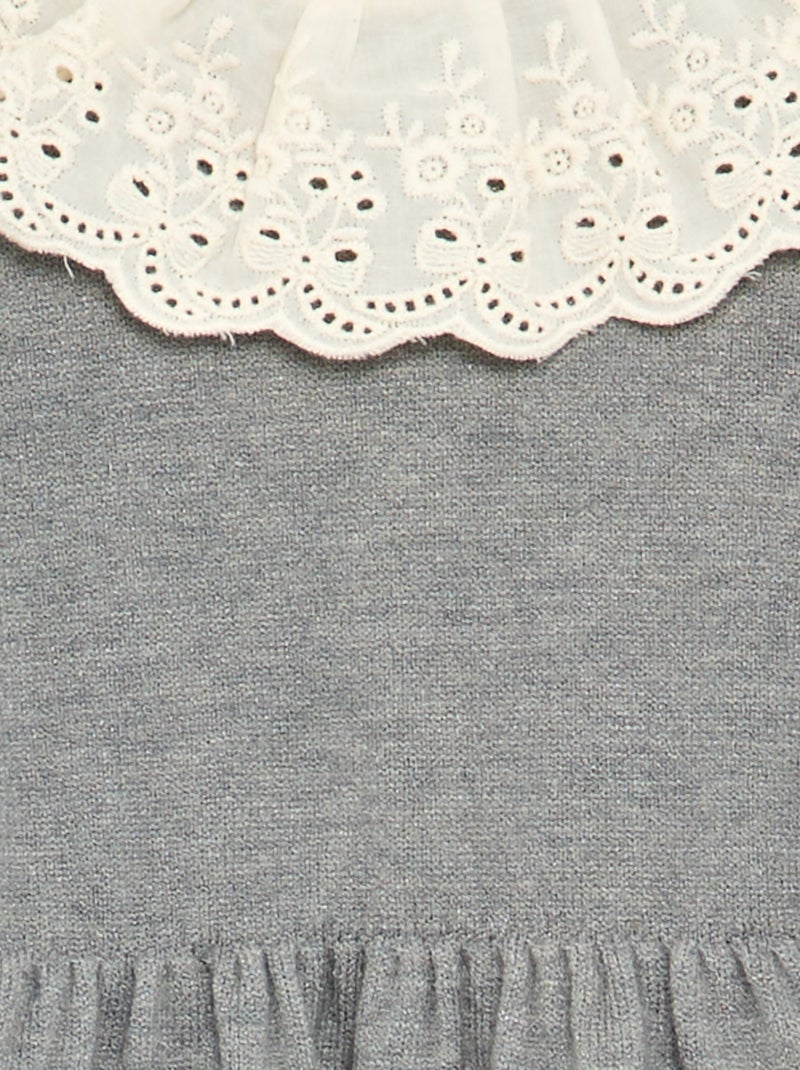 Vestito con collo Claudine + collant Grigio - Kiabi