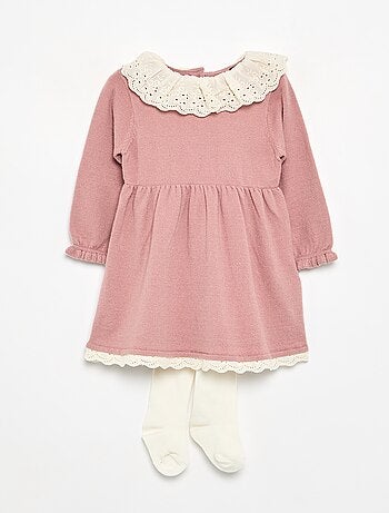 Vestito con collo Claudine + collant