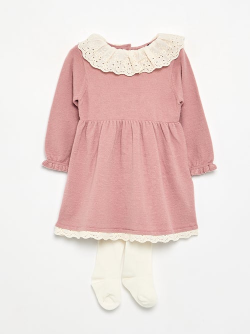 Vestito con collo Claudine + collant - Kiabi Vestito con collo Claudine + collant - Kiabi