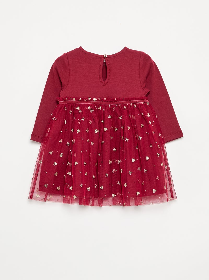 Vestito con gonna in tulle "Minnie" "Disney" Rosso - Kiabi