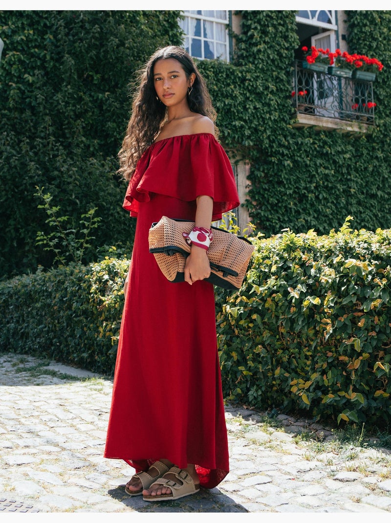 Vestito con lino, MO Fashion Rosso - Kiabi