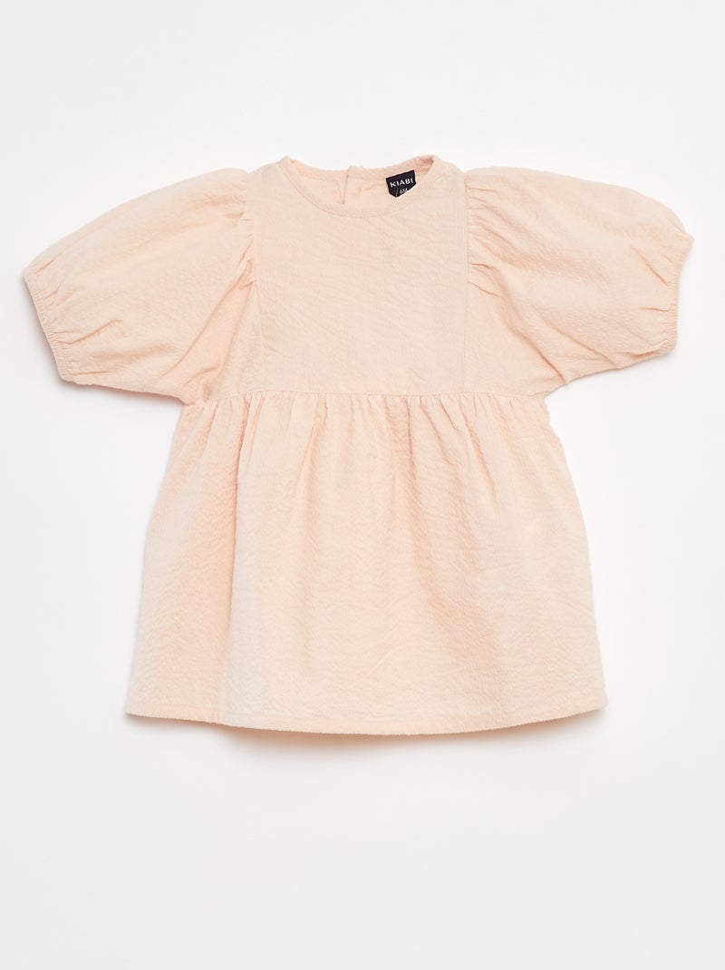 Vestito con maniche a palloncino Beige - Kiabi