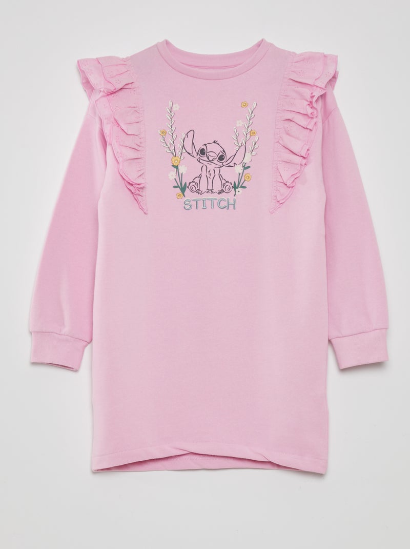 Vestito con maniche con volant 'Stitch' ROSA - Kiabi