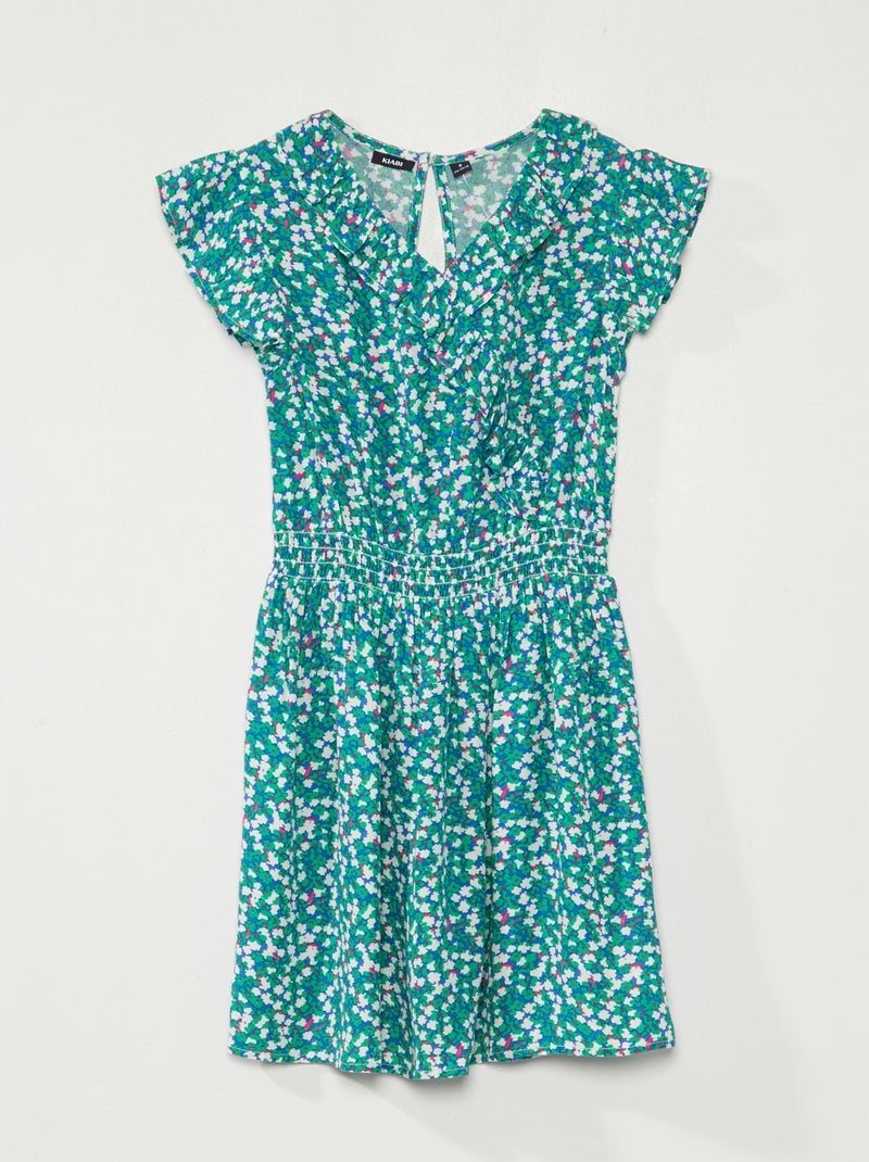 Vestito con scollo incrociato VERDE - Kiabi