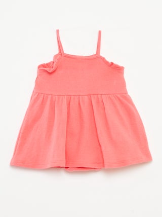 Vestito con spalline e body integrato