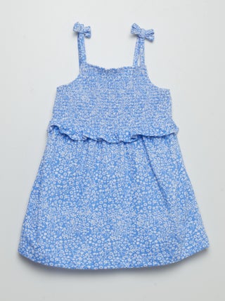 Vestito con spalline e fondo con volant