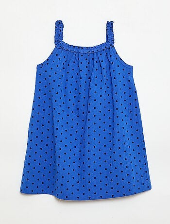 Vestito con spalline e scollo a balze