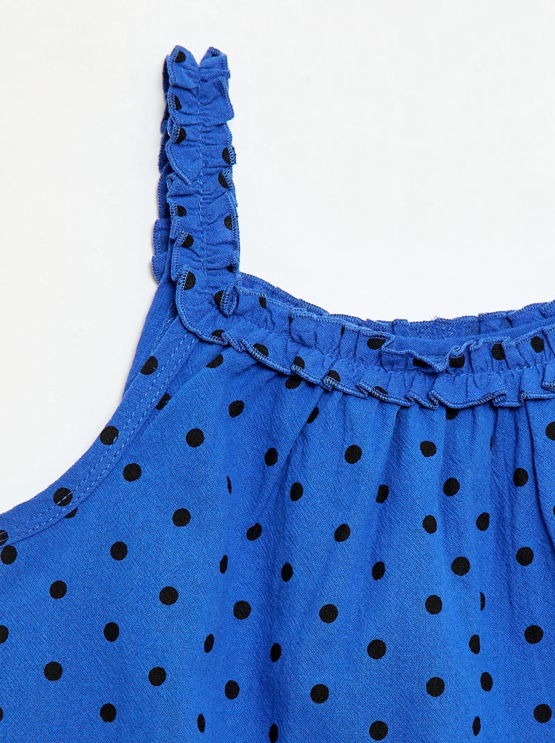 Vestito con spalline e scollo a balze Blu - Kiabi