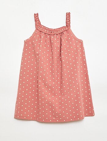 Vestito con spalline e scollo a balze